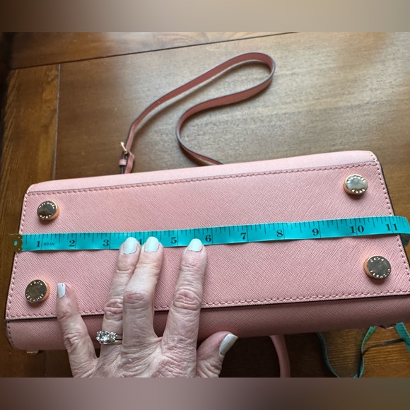 Michael Kors Selma Studded Pink Saffiano Leather Satchel/Crossbody - Picture 15 of 16